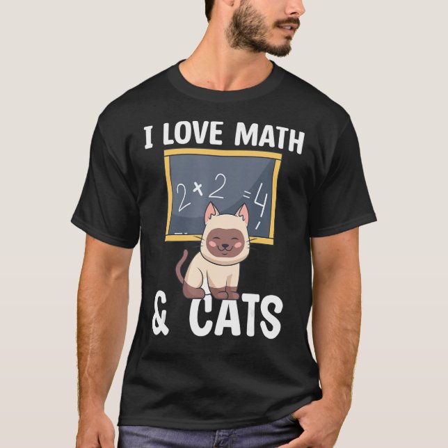 Ich Liebe Mathematik und Katzen T-Shirt (Vorderseite)