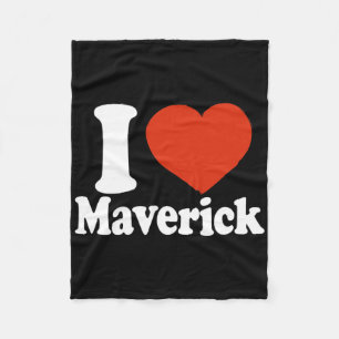 Ich liebe Maverick, ich mag Maverick, rotes Herz V Fleecedecke