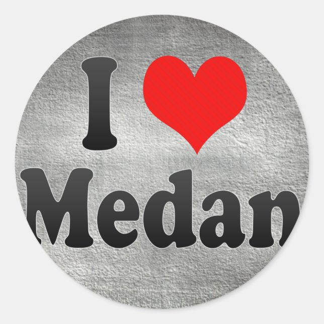 Ich Liebe Medan, Indonesien. I Cinta Medan, Indone Runder Aufkleber (Vorderseite)