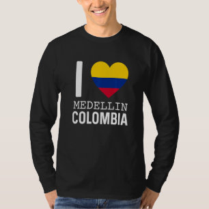 Ich liebe Medellin Kolumbien Flagge Karte Kolumbia T-Shirt