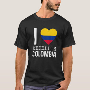 Ich liebe Medellin Kolumbien Flagge Karte Kolumbia T-Shirt
