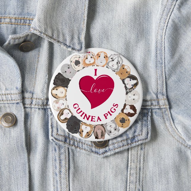 Ich liebe Meerschweinchen Button (Beispiel)