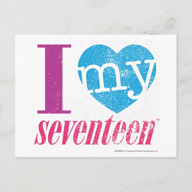 Ich Liebe mein 17 Aqua Postkarte (Vorderseite)