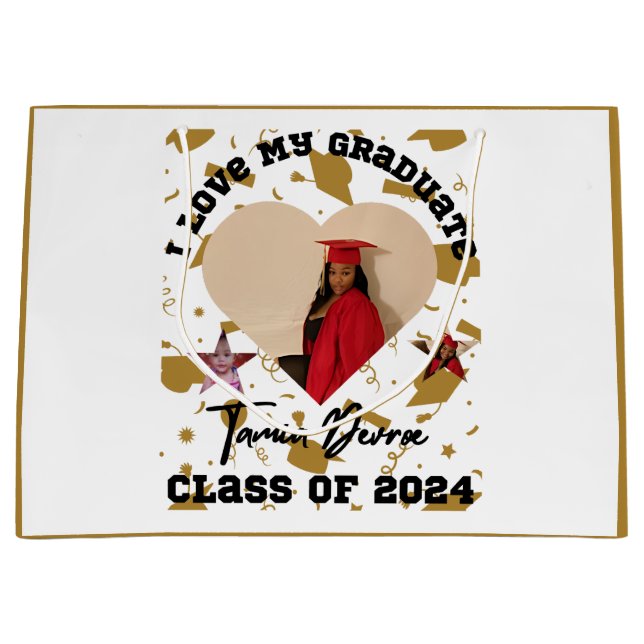 Ich Liebe mein Abitur 2024 Herz Große Geschenktüte (Vorderseite)