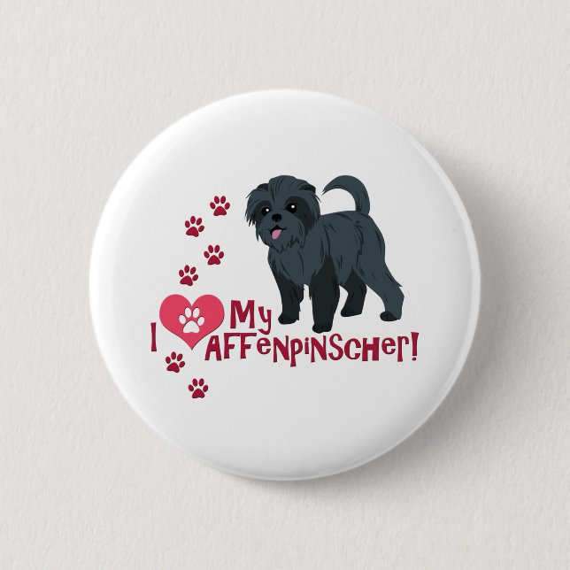 Ich Liebe mein Affenpinscher! Button (Vorderseite)