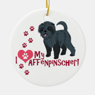 Ich Liebe mein Affenpinscher! Keramikornament