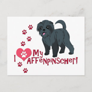 Ich Liebe mein Affenpinscher! Postkarte