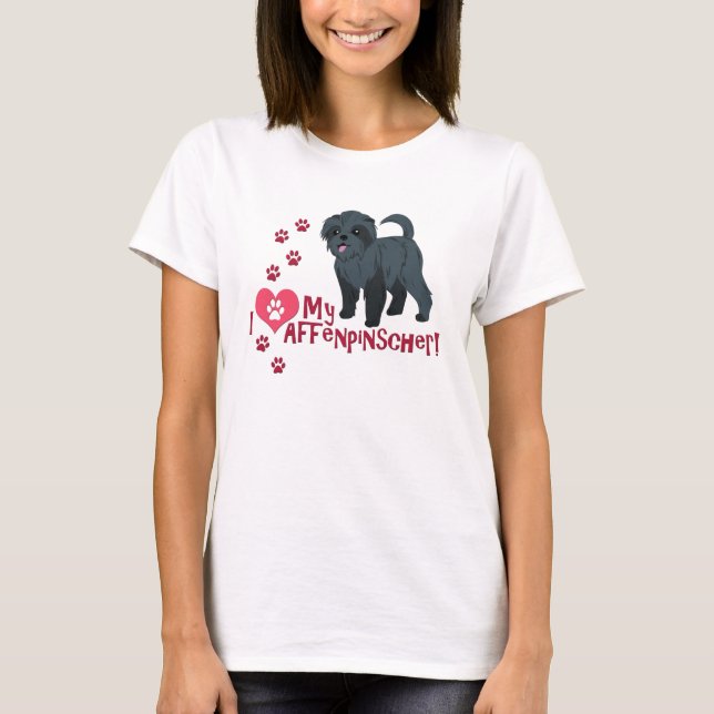 Ich Liebe mein Affenpinscher! T-Shirt (Vorderseite)