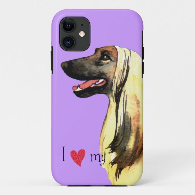 Ich Liebe mein afghanisches Hound Case-Mate iPhone Hülle (Rückseite)