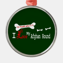 Ich Liebe mein afghanisches Hund Ornament Aus Metall