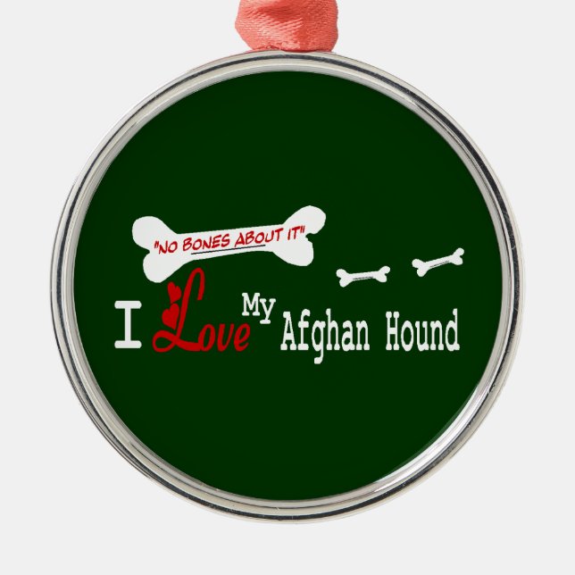 Ich Liebe mein afghanisches Hund Ornament Aus Metall (Vorne)