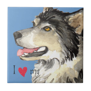Ich Liebe mein Alaskan Malemute Fliese