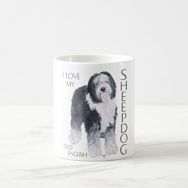 Ich Liebe mein altes Englisch Sheepdog Tasse (Mittel)