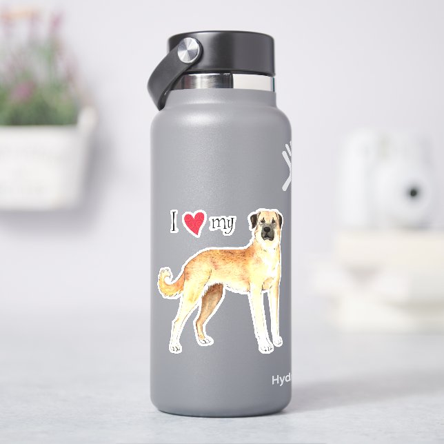 Ich Liebe mein Anatolischer Schäferhund Vinyl Stic Aufkleber (HydroFlask)
