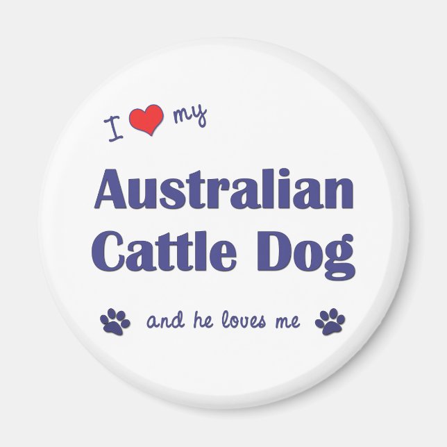 Ich Liebe mein australischer Rinder-Hund (männlich Magnet (Vorne)