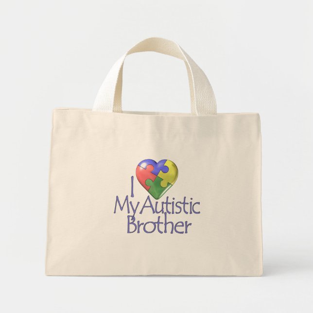 Ich Liebe mein Autistischer Bruder Mini Stoffbeutel (Vorne)