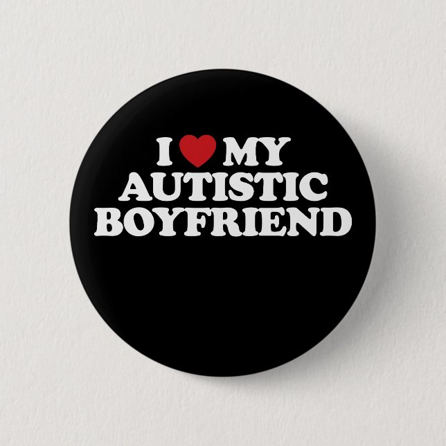 Ich Liebe mein Autistischer Freund I Heart Groovy Button (Vorderseite)