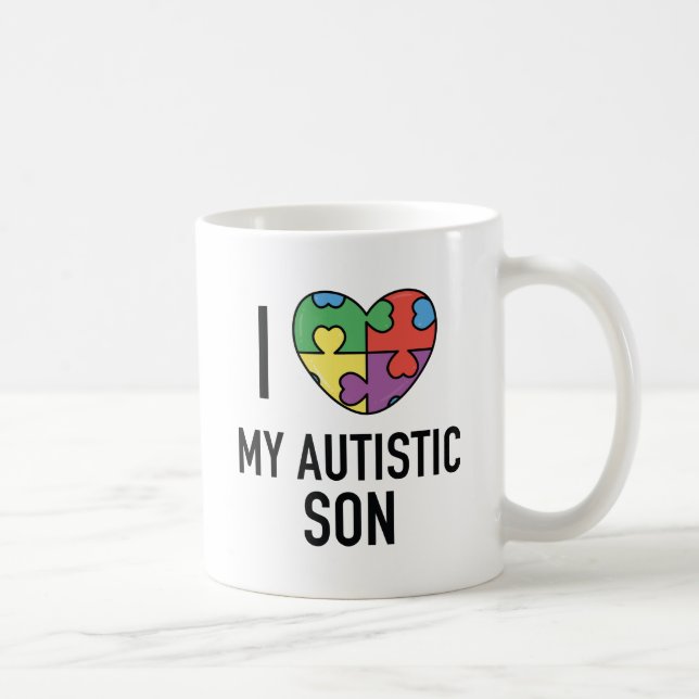 Ich Liebe mein Autistischer Sohn Kaffeetasse (Rechts)