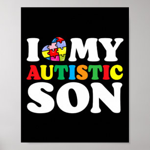 Ich Liebe mein Autistischer Sohn Puzzle Piece Auti Poster