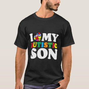 Ich Liebe mein Autistischer Sohn Puzzle Piece Auti T-Shirt