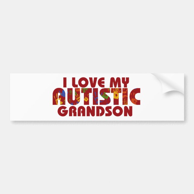 Ich Liebe mein Autistisches Grandson Autoaufkleber (Vorne)