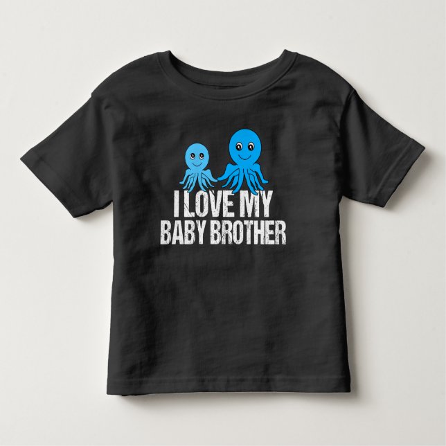 Ich Liebe mein Baby Brother Niedlich Octopus Kleinkind T-shirt (Vorderseite)