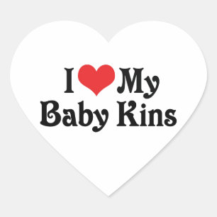 Ich liebe mein Baby Kins Herz-Aufkleber