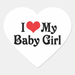 Ich liebe mein Baby Mädchen Herz-Aufkleber