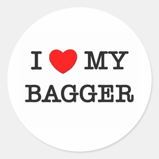 Ich Liebe mein BAGGER Runder Aufkleber (Vorderseite)