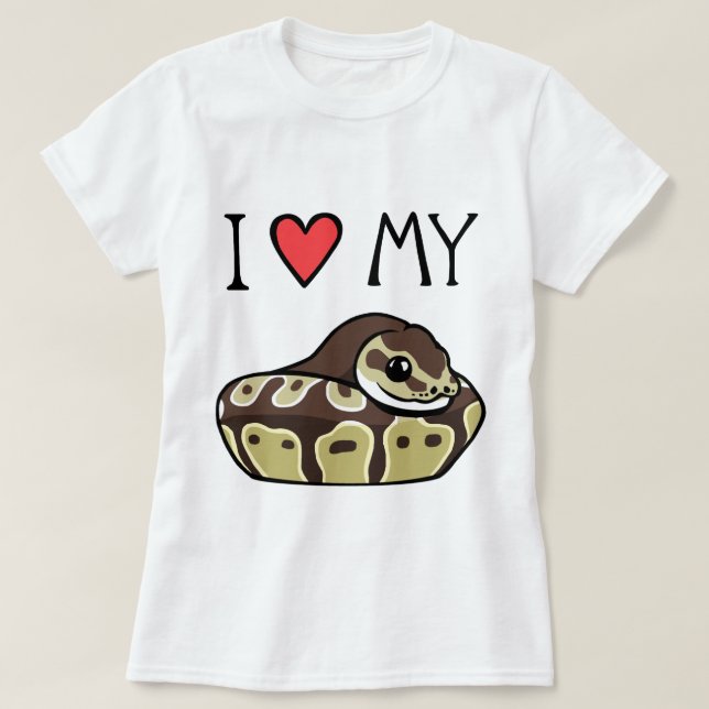 Ich Liebe mein Ball Python Niedlich Funny Fraus T  T-Shirt (Design vorne)