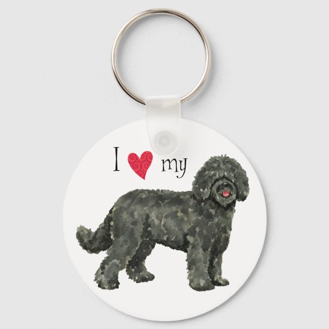Ich Liebe mein Barbet Schlüsselanhänger (Vorderseite)
