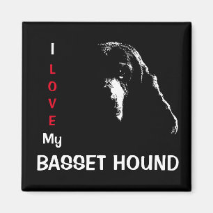 Ich Liebe mein Basset Hound Magnet