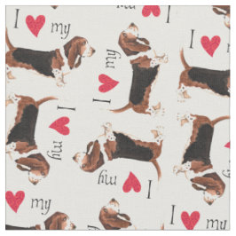 Ich Liebe mein Basset Hound Stoff