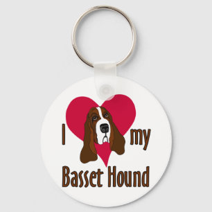 Ich Liebe mein Basset Hund Niedlich Hund im Herzen Schlüsselanhänger