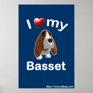 Ich Liebe mein Basset-Poster Poster