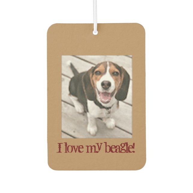Ich Liebe mein Beagle Car Air Freshener Autolufterfrischer (Vorderseite)