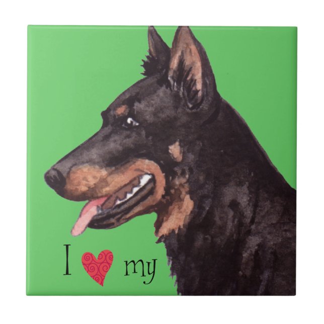 Ich Liebe mein Beauceron Fliese (Vorderseite)
