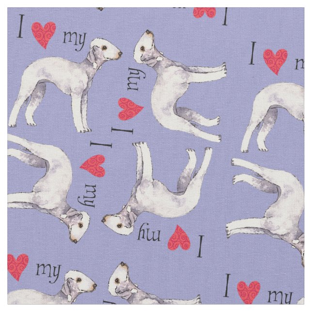 Ich Liebe mein Bedlington Terrier Stoff (Nahaufnahme)
