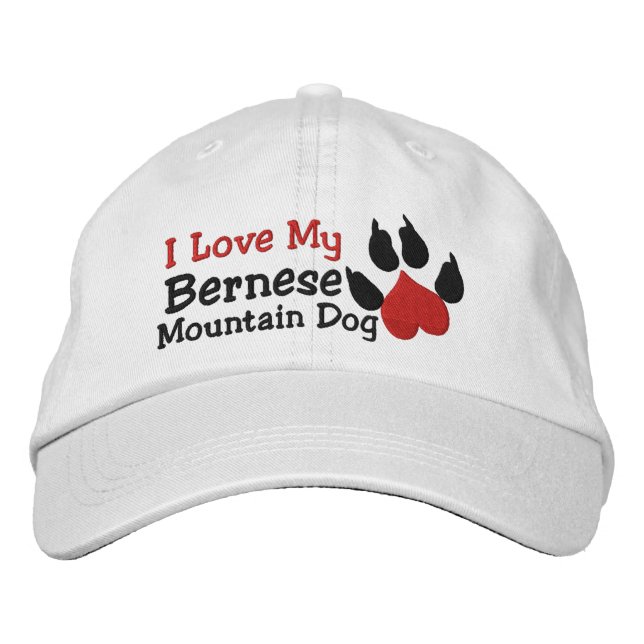 Ich Liebe mein Berner Hundeschlitten Bestickte Kappe (Vorderseite)
