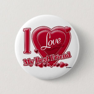 Ich Liebe mein bester Freund rot - Herz Button