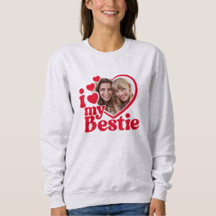 Ich Liebe mein Bestie Foto Custom Sweatshirt