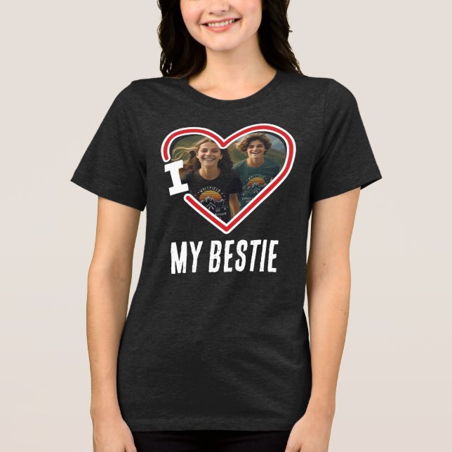 Ich Liebe mein Bestie-Foto Tri-Blend Shirt (Vorderseite)