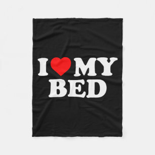 Ich liebe mein Bett - Rotes Herz  Fleecedecke
