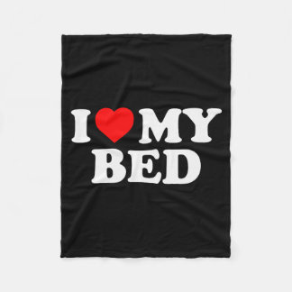 Ich liebe mein Bett - Rotes Herz  Fleecedecke