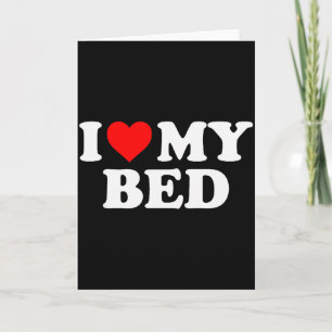 Ich liebe mein Bett - Rotes Herz  Karte
