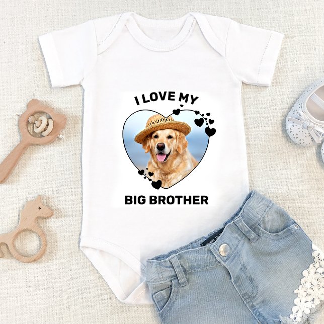 Ich Liebe mein Big Brother Custom Dog Foto Baby Strampler (Von Creator hochgeladen)