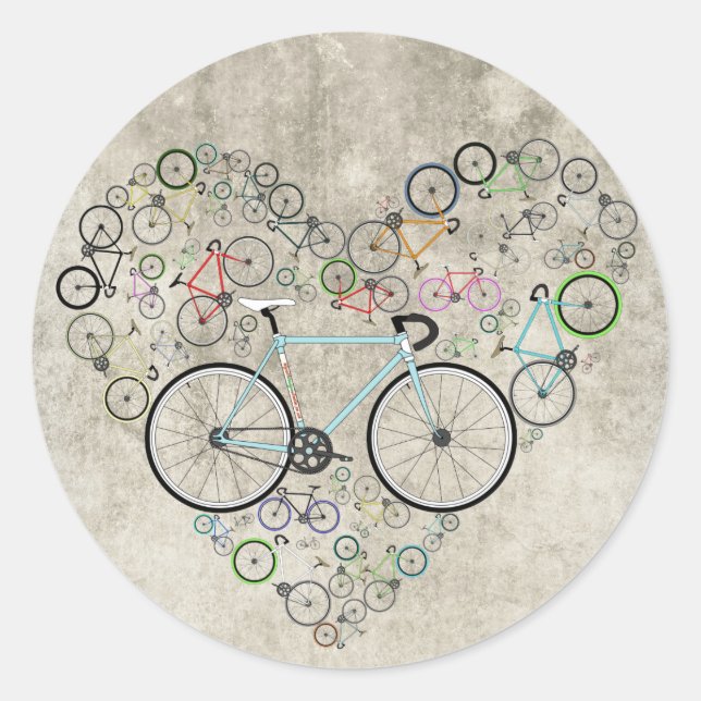 Ich Liebe mein Bike Runder Aufkleber (Vorderseite)