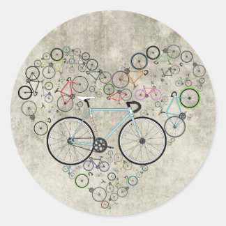 Ich Liebe mein Bike Runder Aufkleber