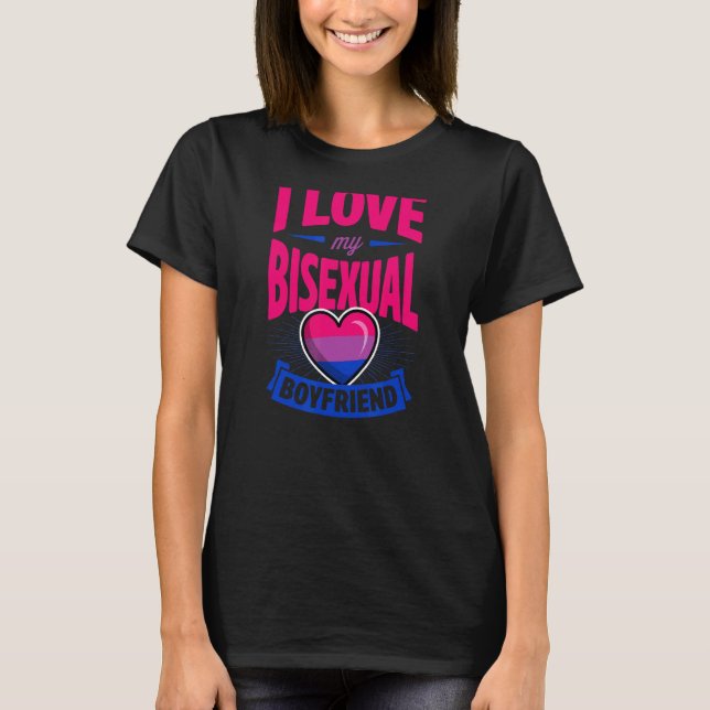 Ich Liebe mein BiSexuelle Freund Niedlich Bi Pride T-Shirt (Vorderseite)