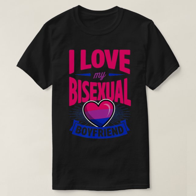 Ich Liebe mein BiSexuelle Freund Niedlich Bi Pride T-Shirt (Design vorne)